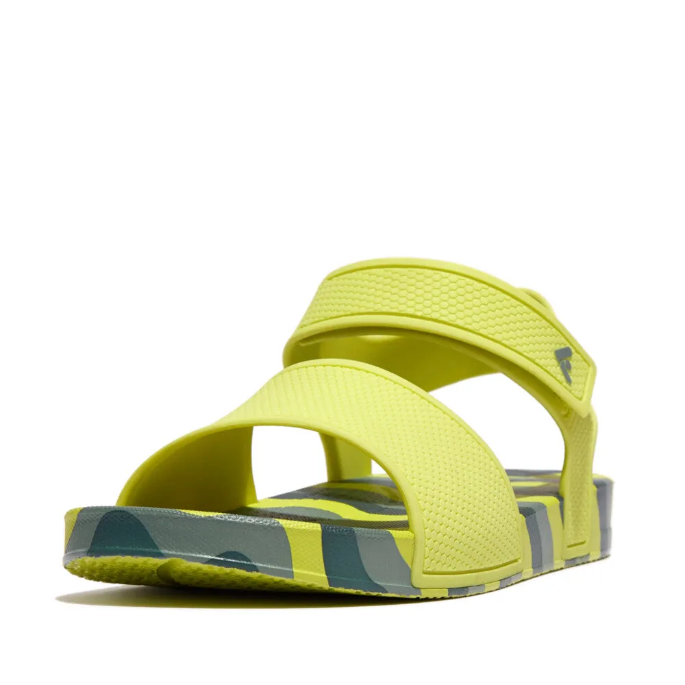 รองเท้าแตะแบบรัดส้น เด็ก รุ่น iQUSHION KIDS JUNIOR WAVE-PRINT ERGONOMIC BACK-STRAP SANDALS