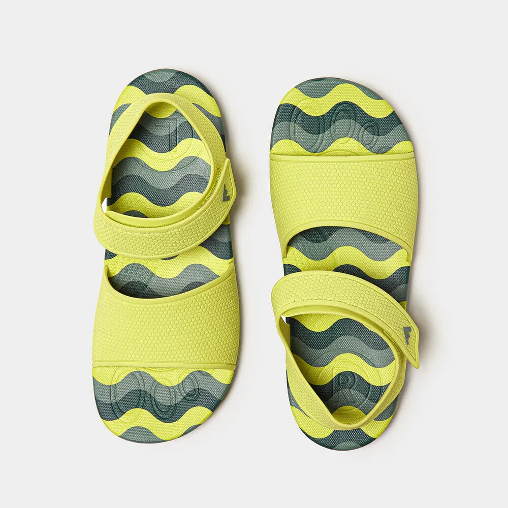 รองเท้าแตะแบบรัดส้น เด็ก รุ่น iQUSHION KIDS JUNIOR WAVE-PRINT ERGONOMIC BACK-STRAP SANDALS