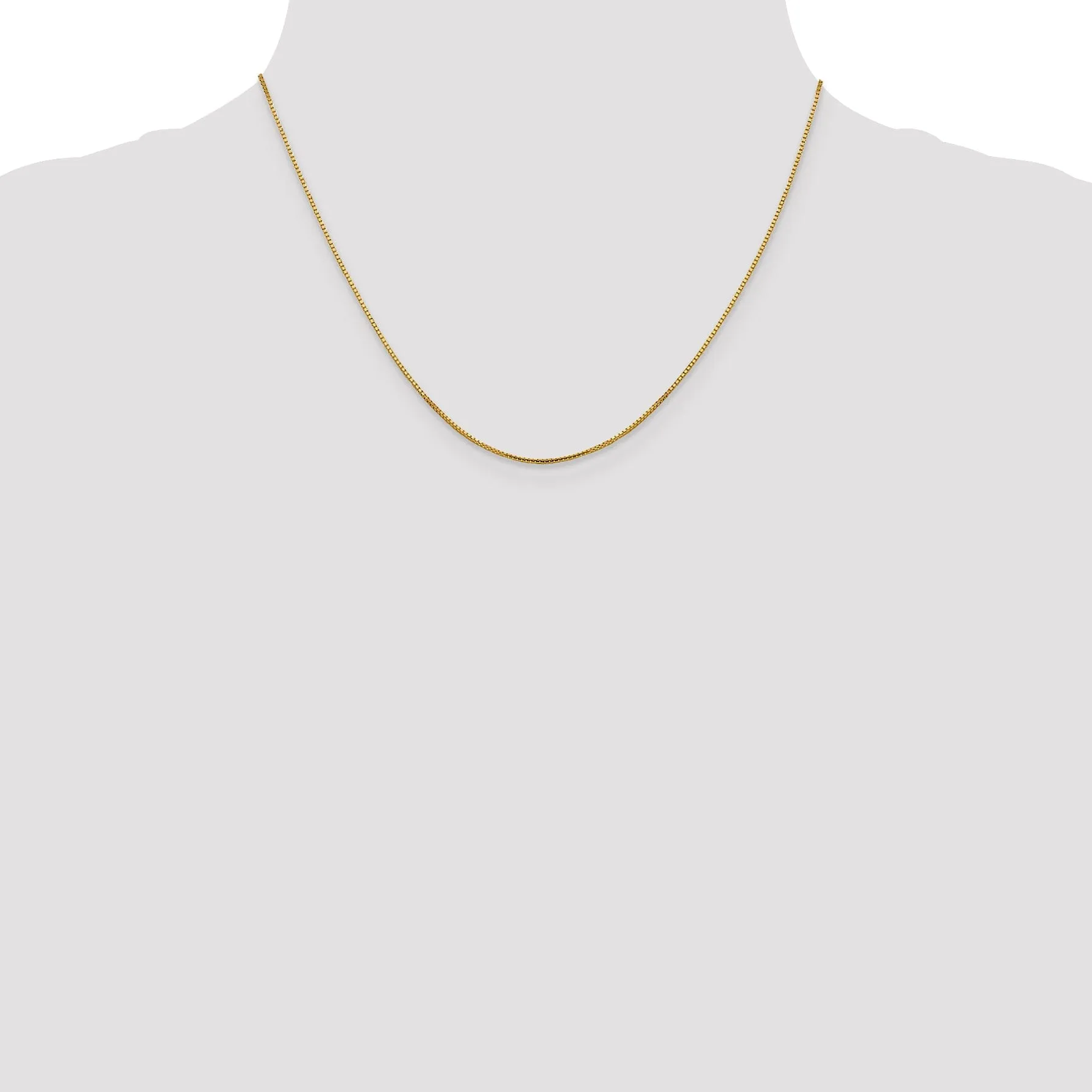 14k Yellow Gold Octagonal Sparkle Box Chain