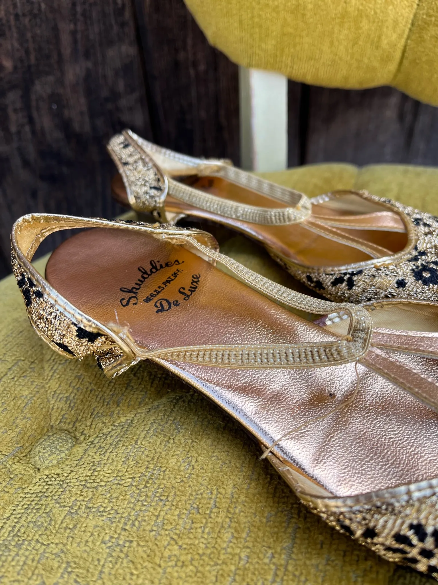 1960s Gold Lamé Flats