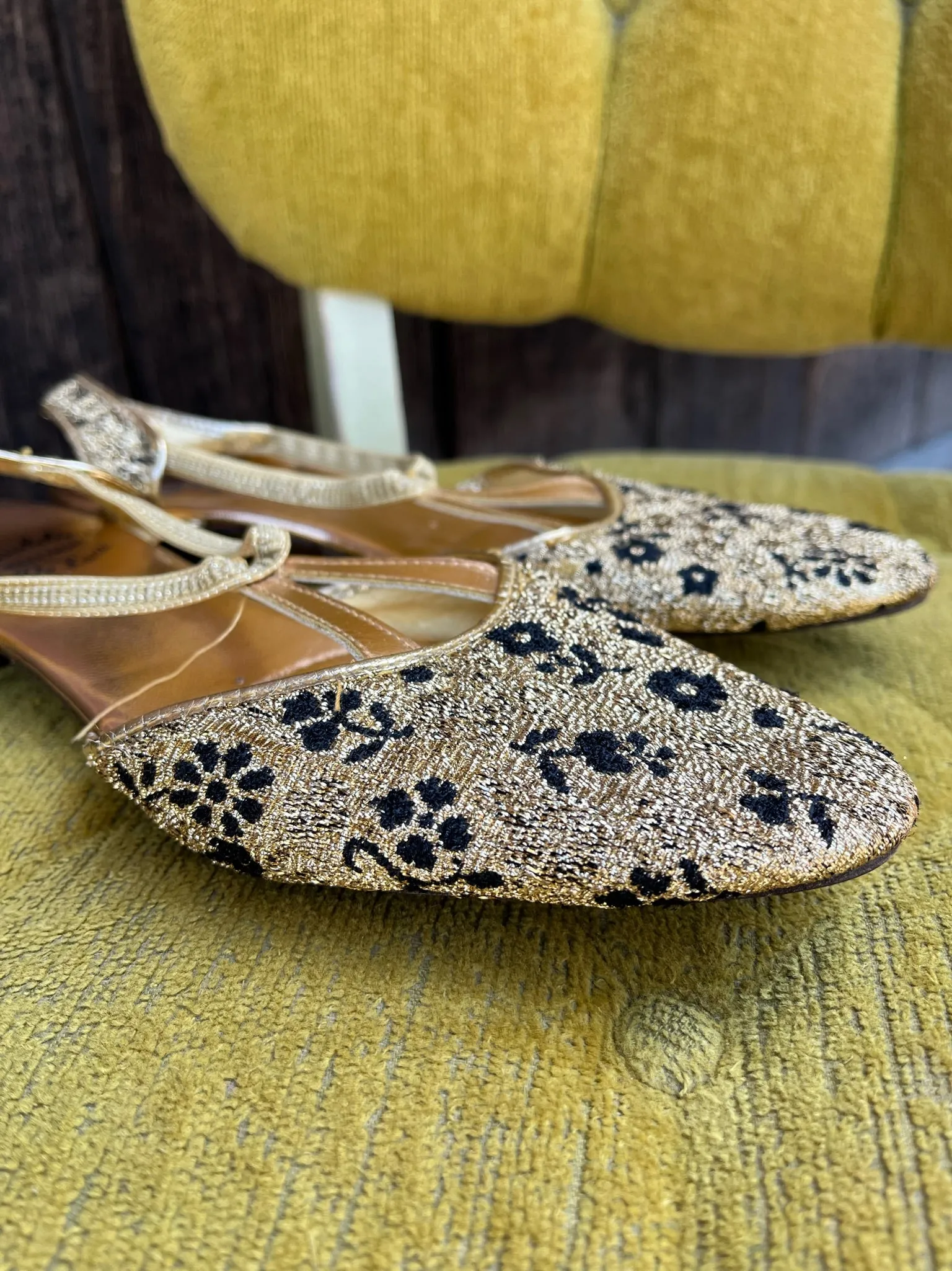 1960s Gold Lamé Flats