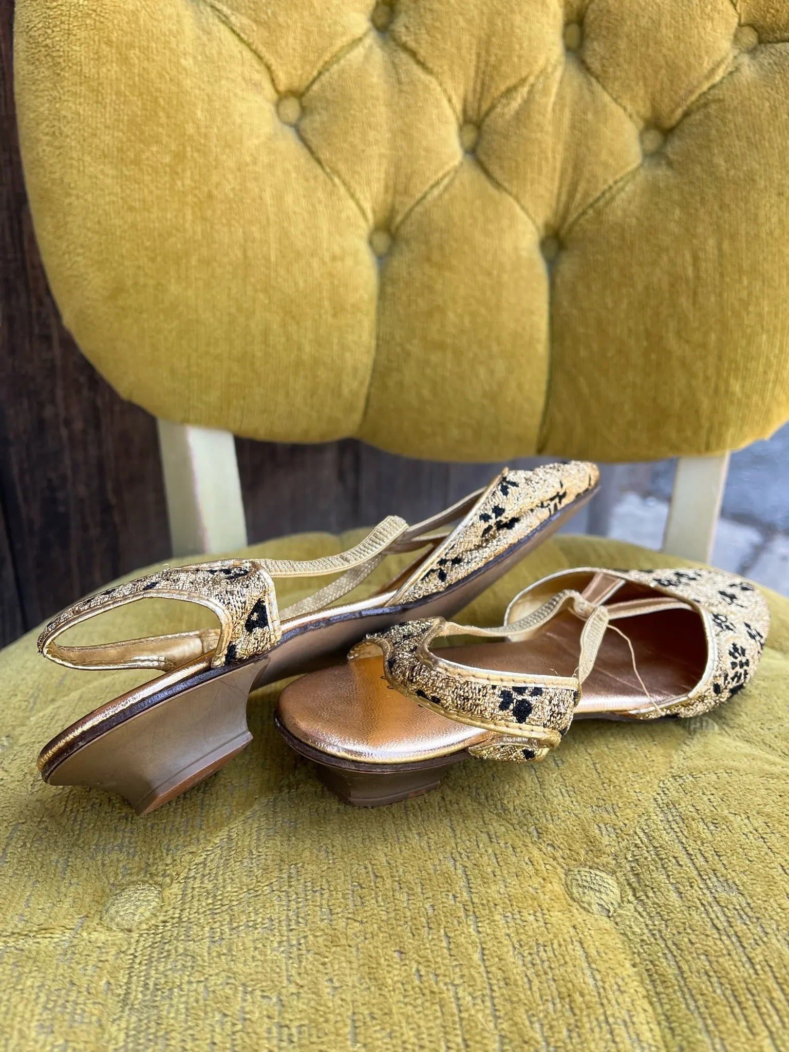 1960s Gold Lamé Flats