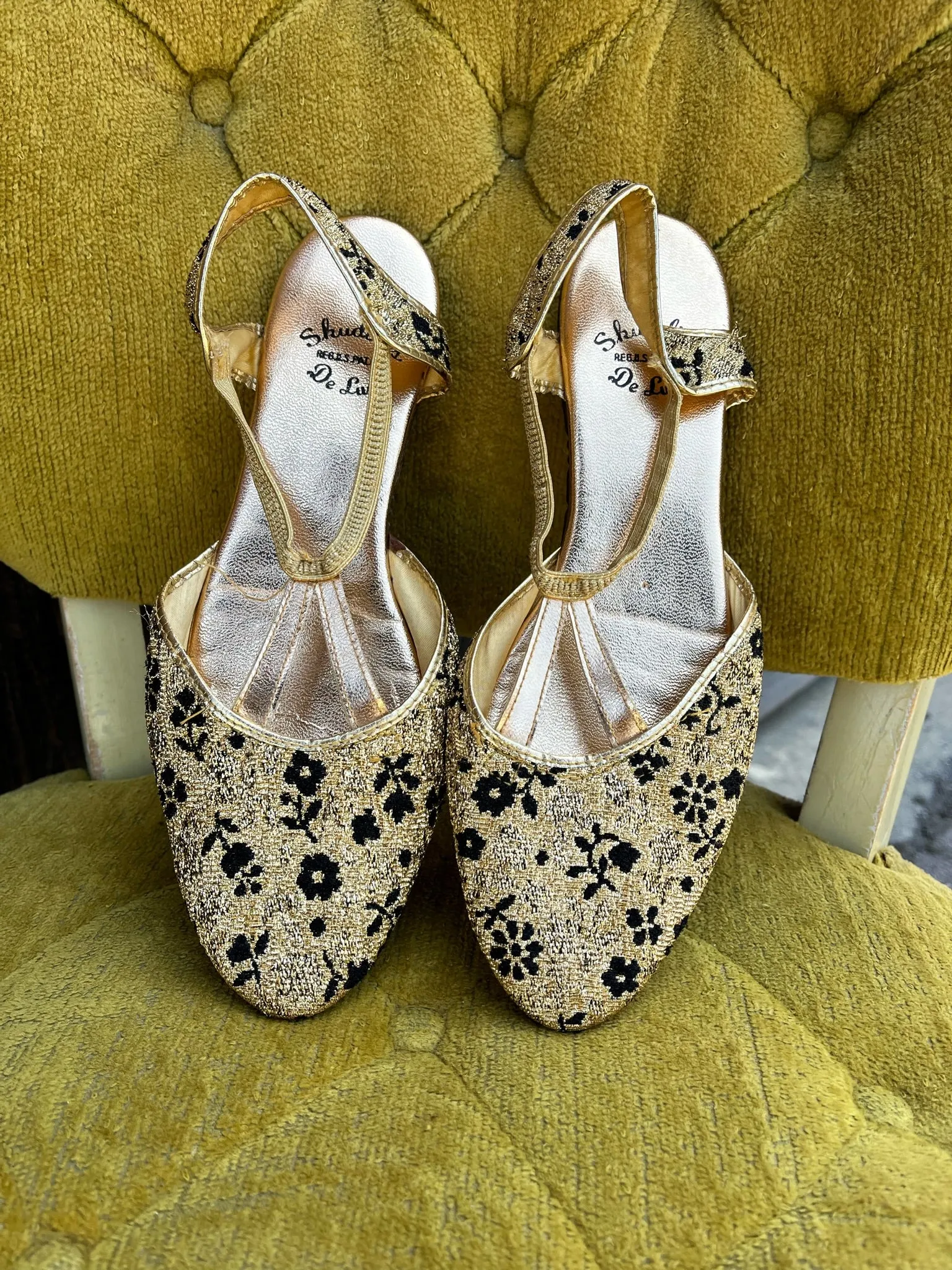 1960s Gold Lamé Flats