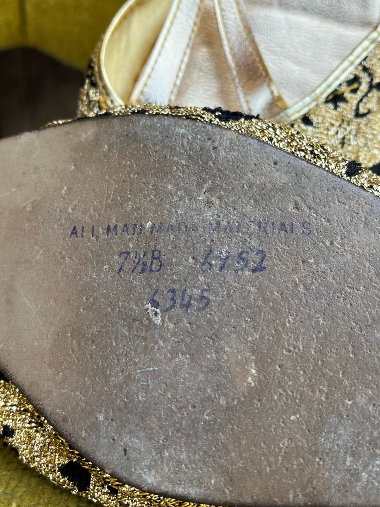 1960s Gold Lamé Flats