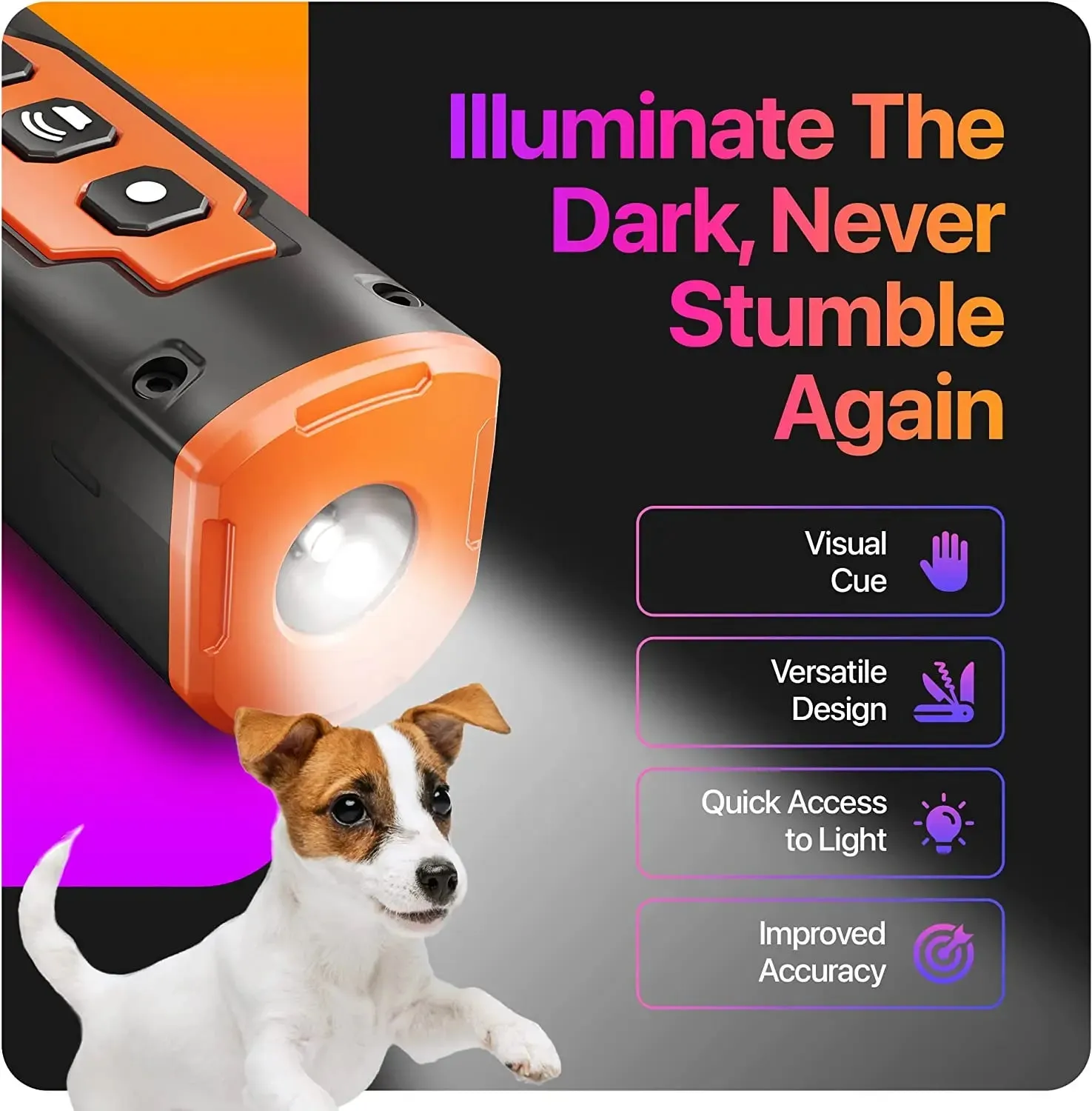 2024 Release Pet Dog Repeller | Ultrasonic Dog Training Device | Rechargeable Anti Dog Bark Deterrent with LED Flashlight