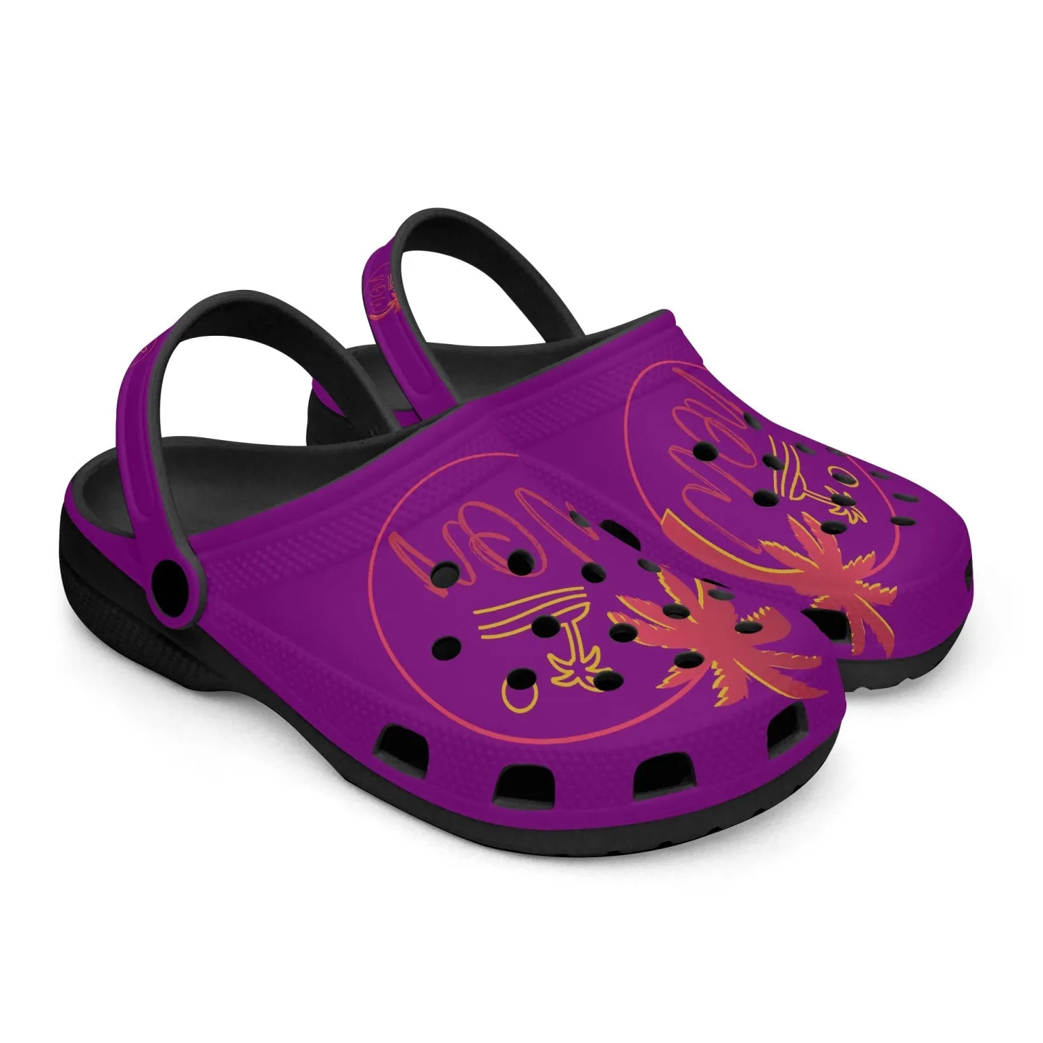 613. Rachvid Wears Purple  Black-base AOP Clogs