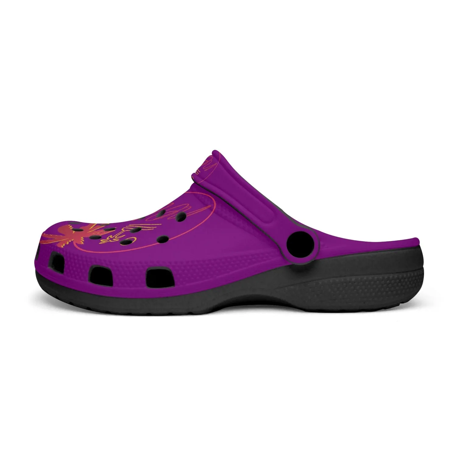 613. Rachvid Wears Purple  Black-base AOP Clogs