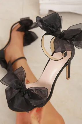 Amozae-Party Shoes Bow Ankle Strap Stiletto High Heel Sandals Bow sexy high heels for women