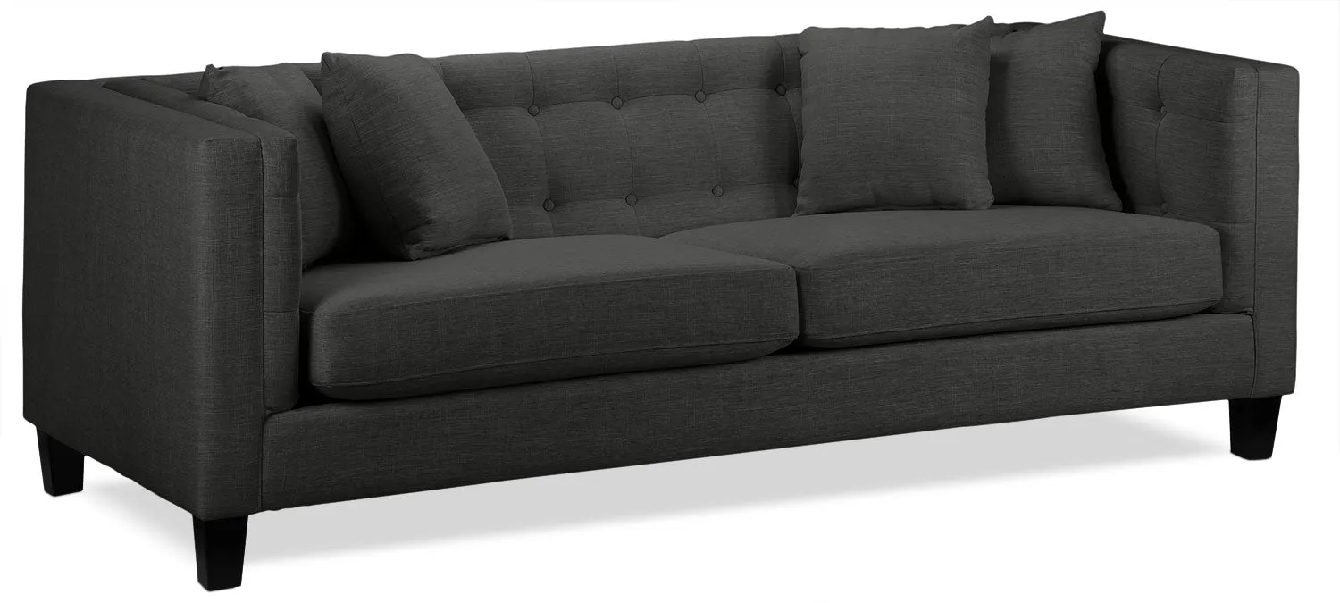 Astin Sofa, Loveseat and Chair and a Half Set - Dark Grey