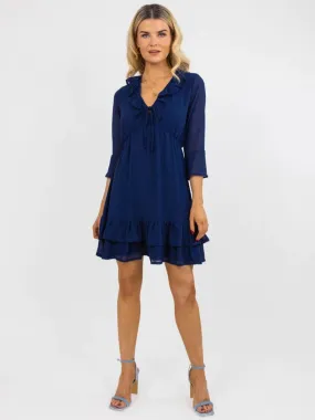 BARDOT MINI DRESS (NAVY)