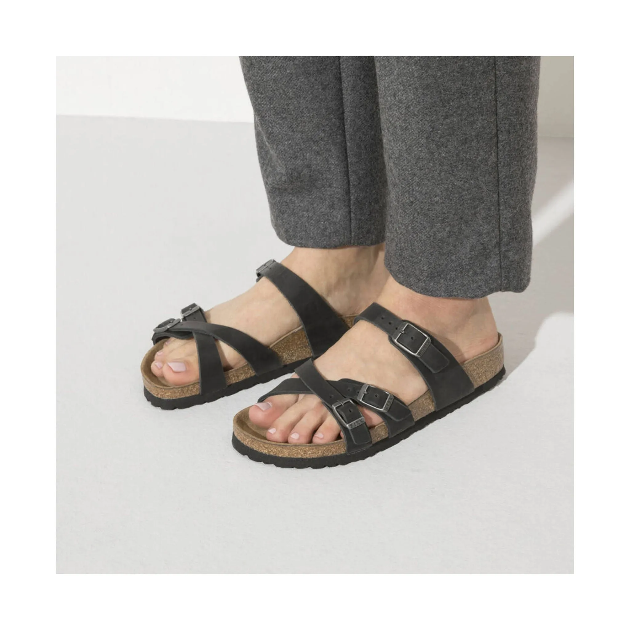 Birkenstock Franca Sandal - Oiled Leather Black