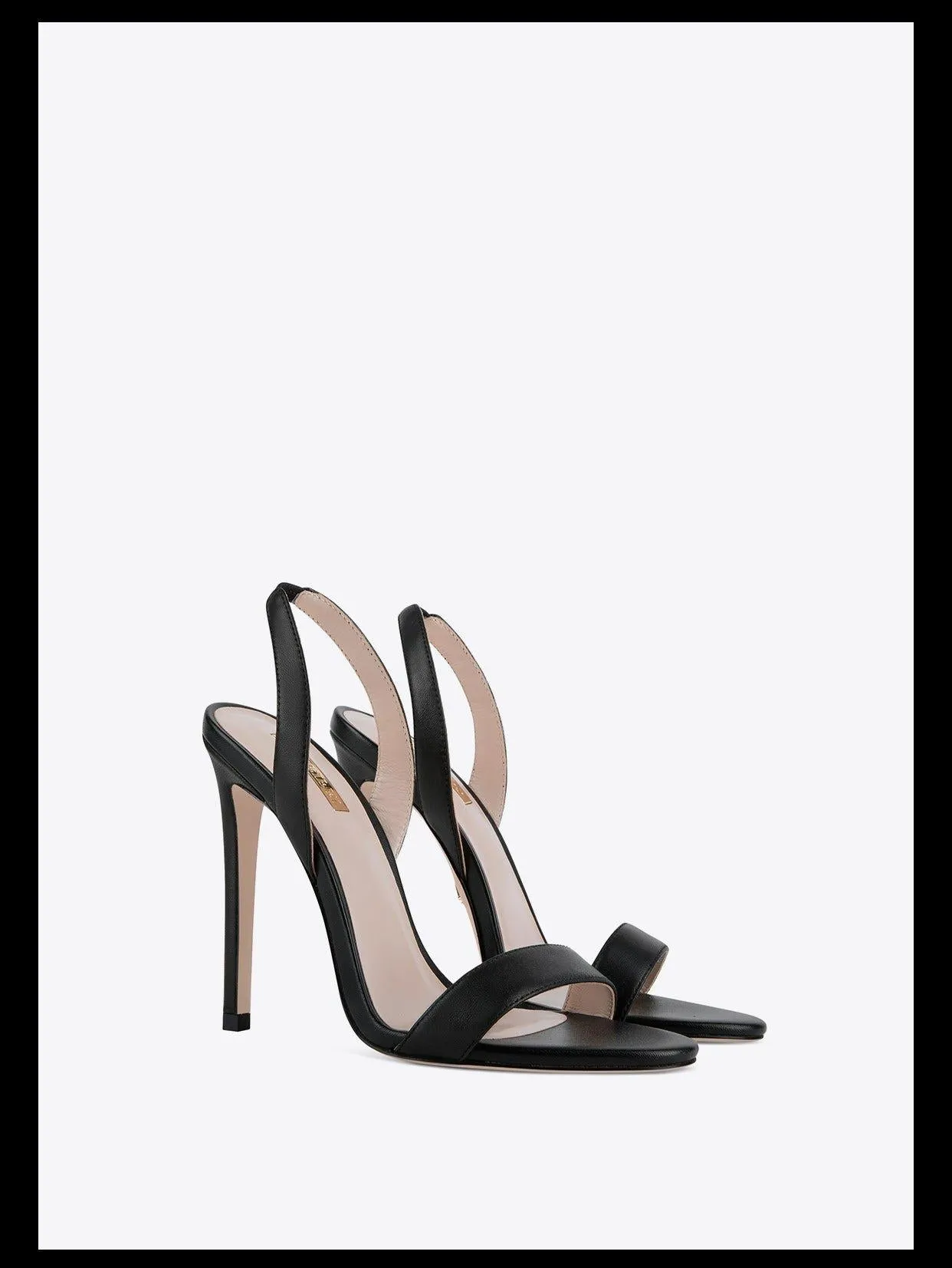 Black elegant back strap open toe high heel stiletto sandals - Kina