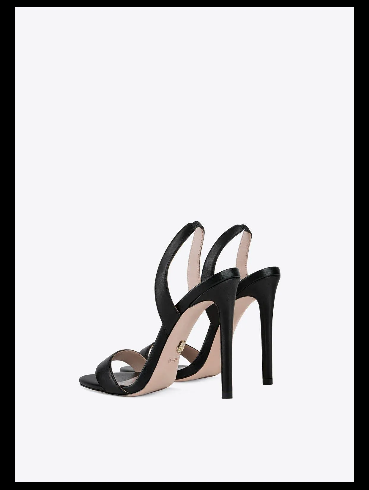 Black elegant back strap open toe high heel stiletto sandals - Kina