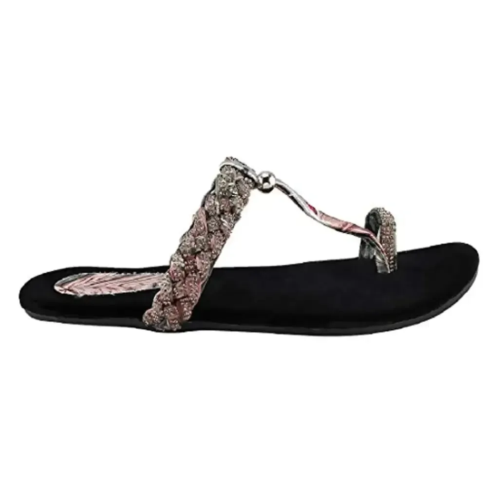 Blinder Black Womens Fancy Slippers Slipon Flats