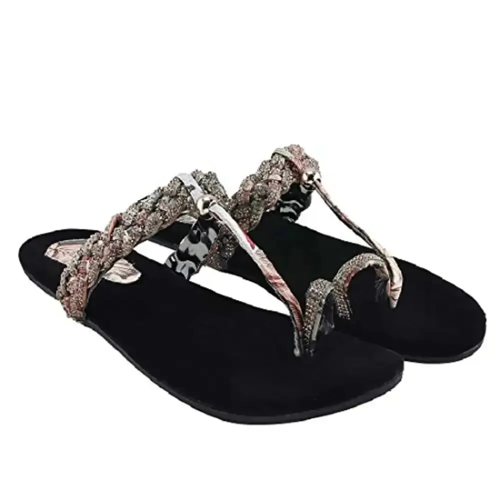 Blinder Black Womens Fancy Slippers Slipon Flats