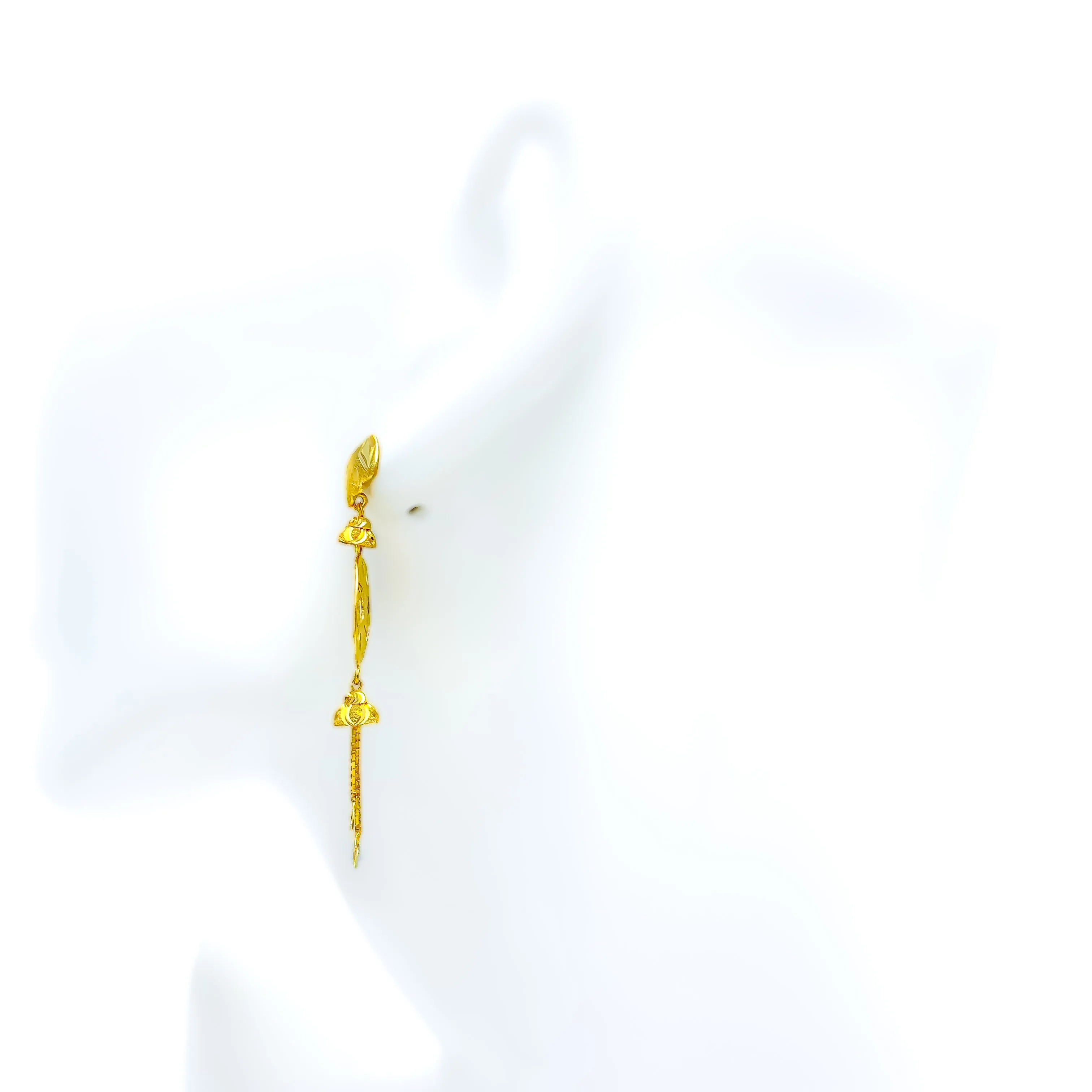 Blooming Dual Finish 22k Gold Earrings