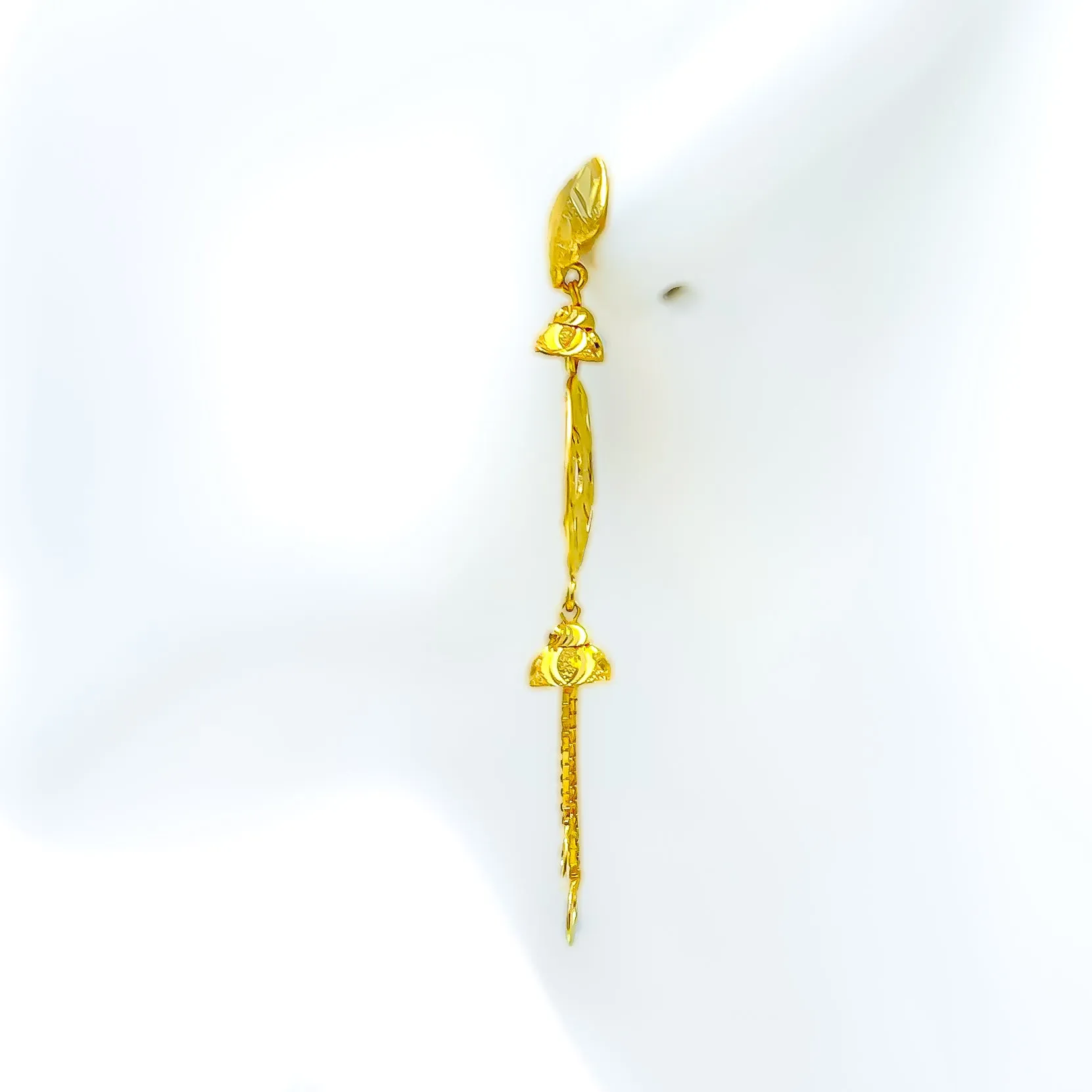 Blooming Dual Finish 22k Gold Earrings