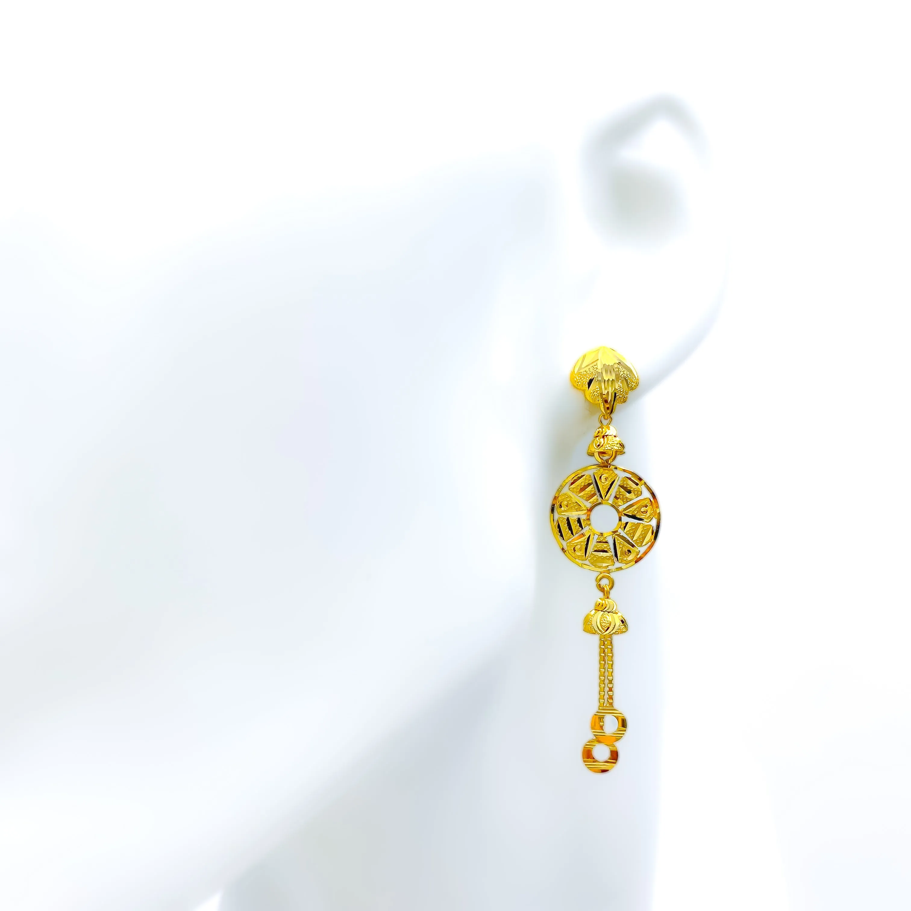 Blooming Dual Finish 22k Gold Earrings