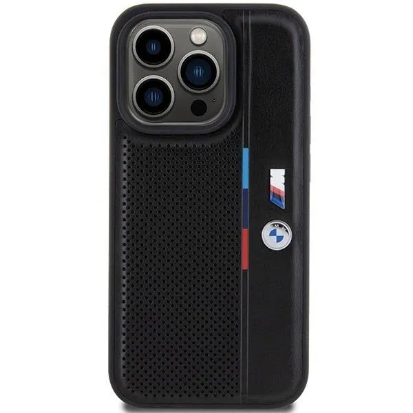 BMW Perforated Tricolor Line Case for iphone 15 Pro Max 6.7" Black - BMHCP15L23PUPVK