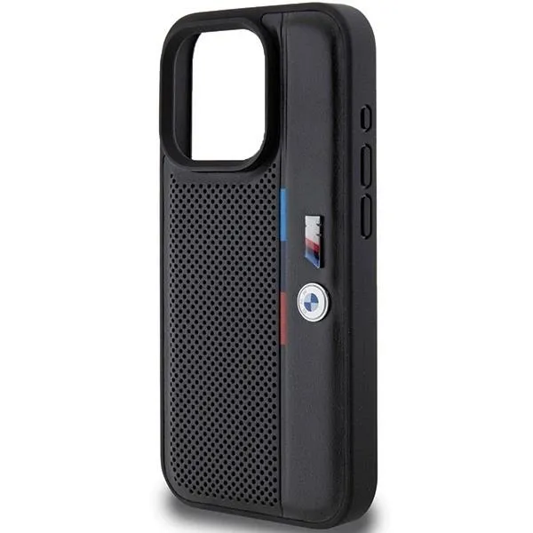 BMW Perforated Tricolor Line Case for iphone 15 Pro Max 6.7" Black - BMHCP15L23PUPVK