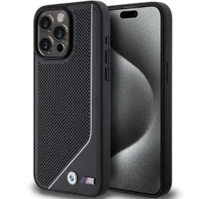 BMW Perforated Twisted Line with MagSafe Case for iphone 15 Pro 6.1" Black - BMHMP15L23PUCPK