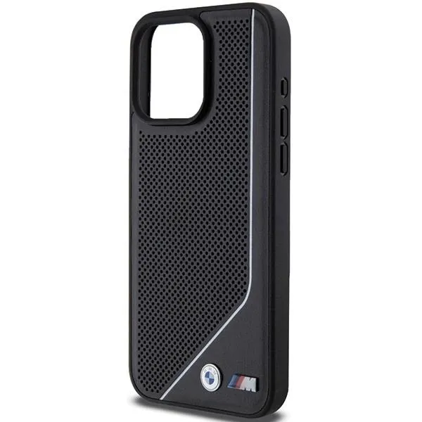 BMW Perforated Twisted Line with MagSafe Case for iphone 15 Pro 6.1" Black - BMHMP15L23PUCPK