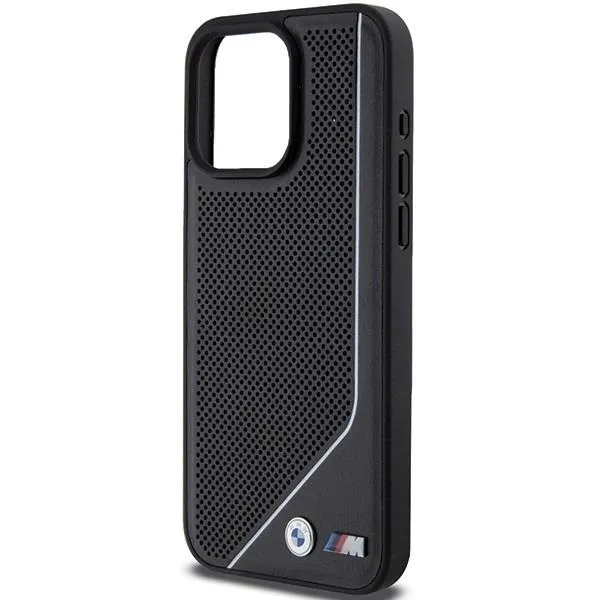 BMW Perforated Twisted Line with MagSafe Case for iphone 15 Pro Max 6.7" Black - BMHMP15X23PUCPK