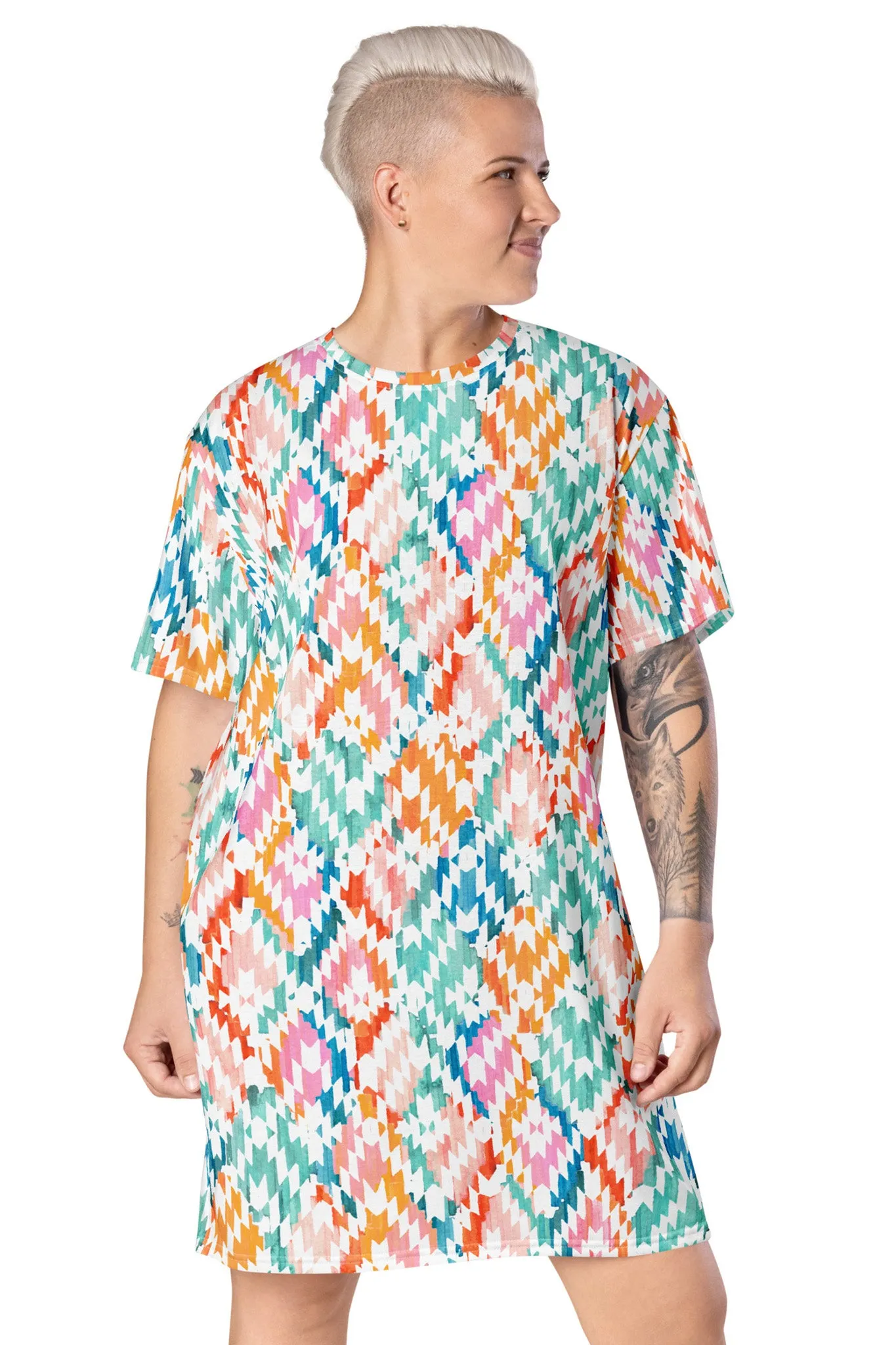 Carnival Ikat T-shirt Dress