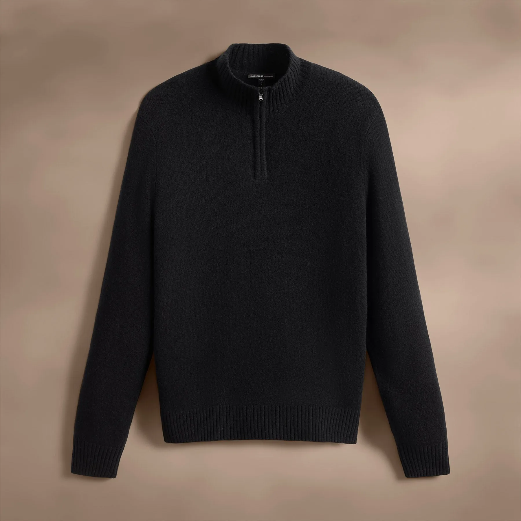 Cashmere Half Zip - Black