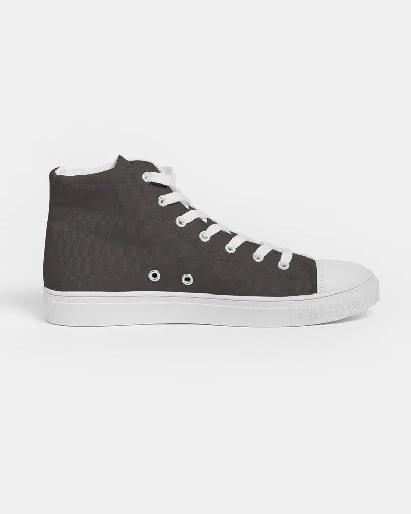 Deep Dark Brown Men's High-top Canvas Sneakers | Men's | Deep Dark Pale Brown | C60M60Y60K60