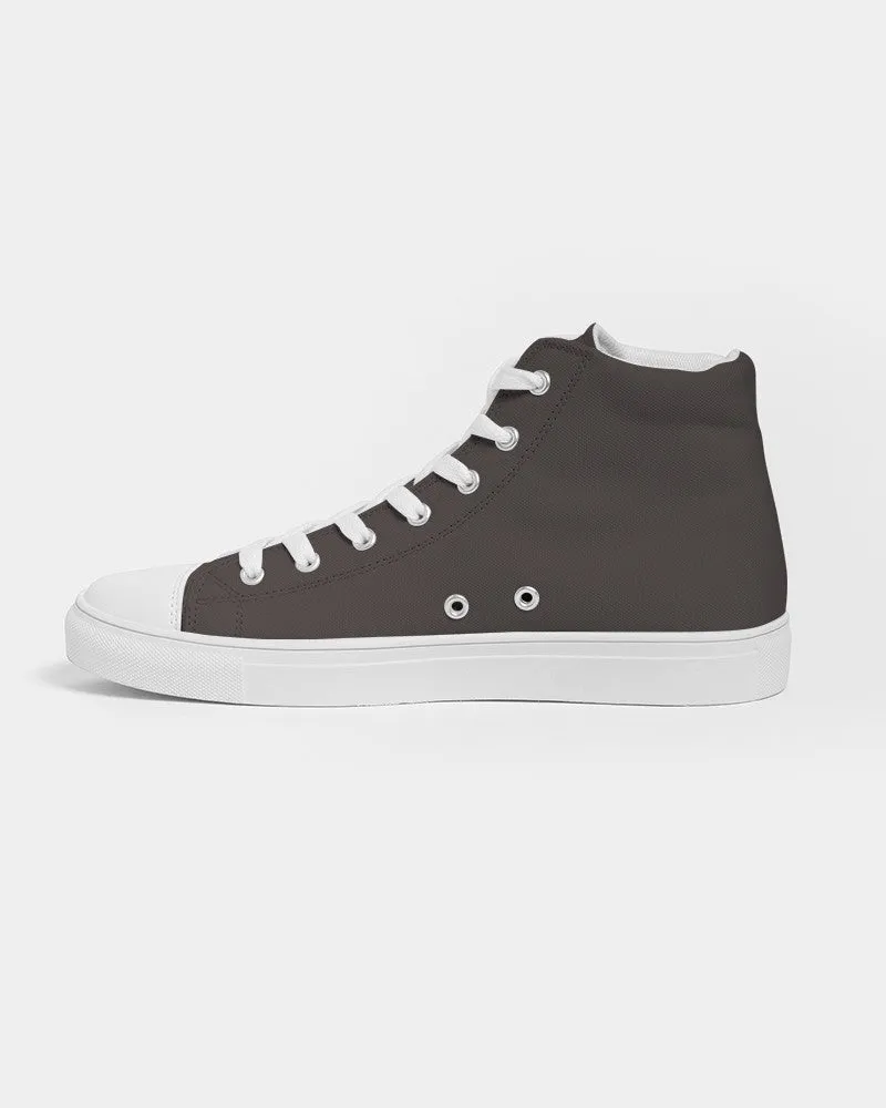 Deep Dark Brown Men's High-top Canvas Sneakers | Men's | Deep Dark Pale Brown | C60M60Y60K60