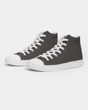 Deep Dark Brown Men's High-top Canvas Sneakers | Men's | Deep Dark Pale Brown | C60M60Y60K60