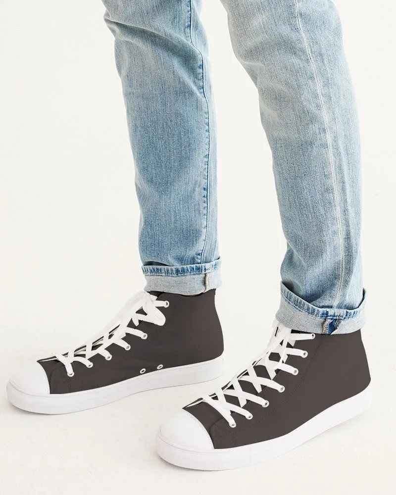 Deep Dark Brown Men's High-top Canvas Sneakers | Men's | Deep Dark Pale Brown | C60M60Y60K60