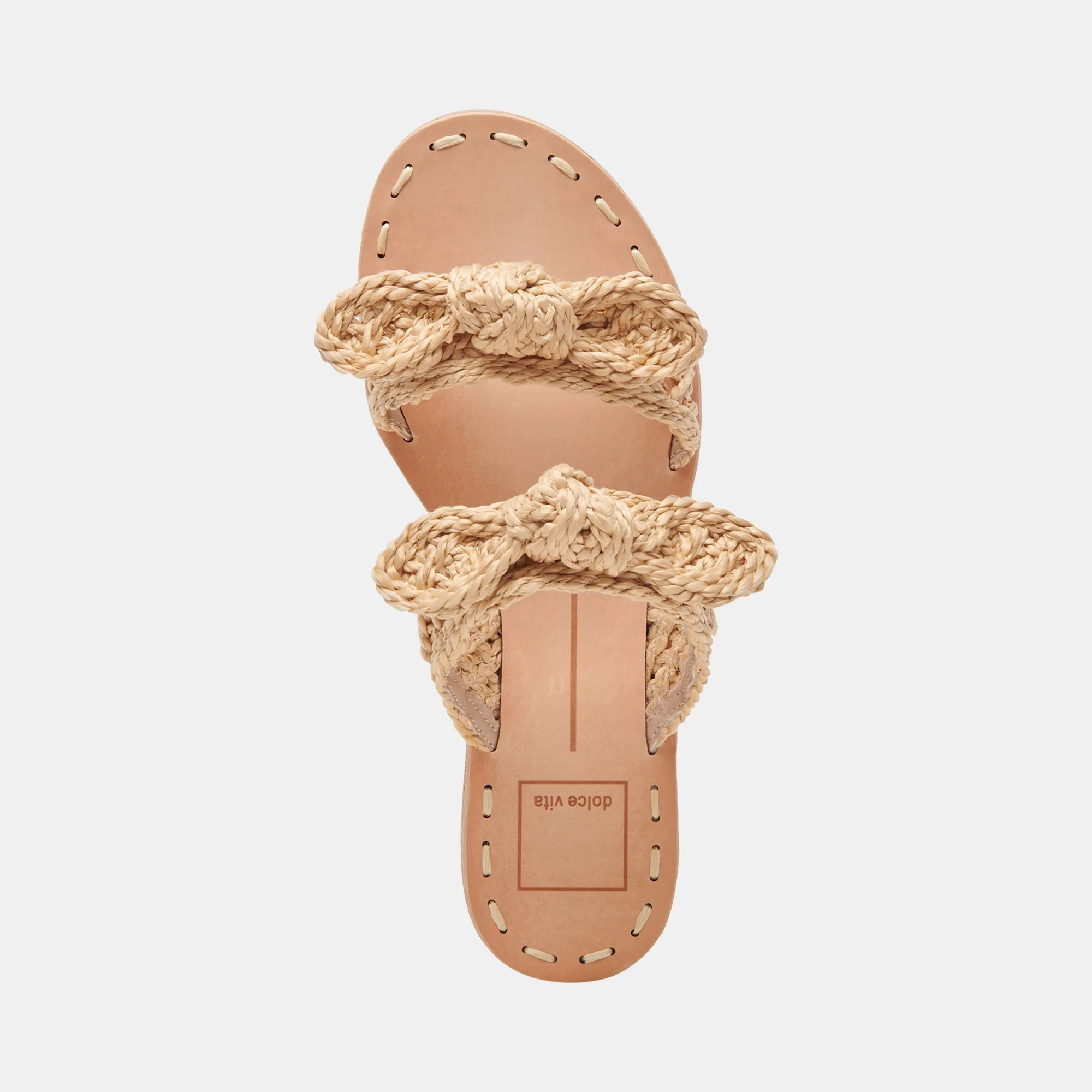 DINAH WIDE SANDALS LT NATURAL RAFFIA