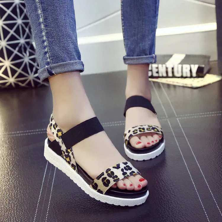 Elastic wedge sandals - Women's shoes