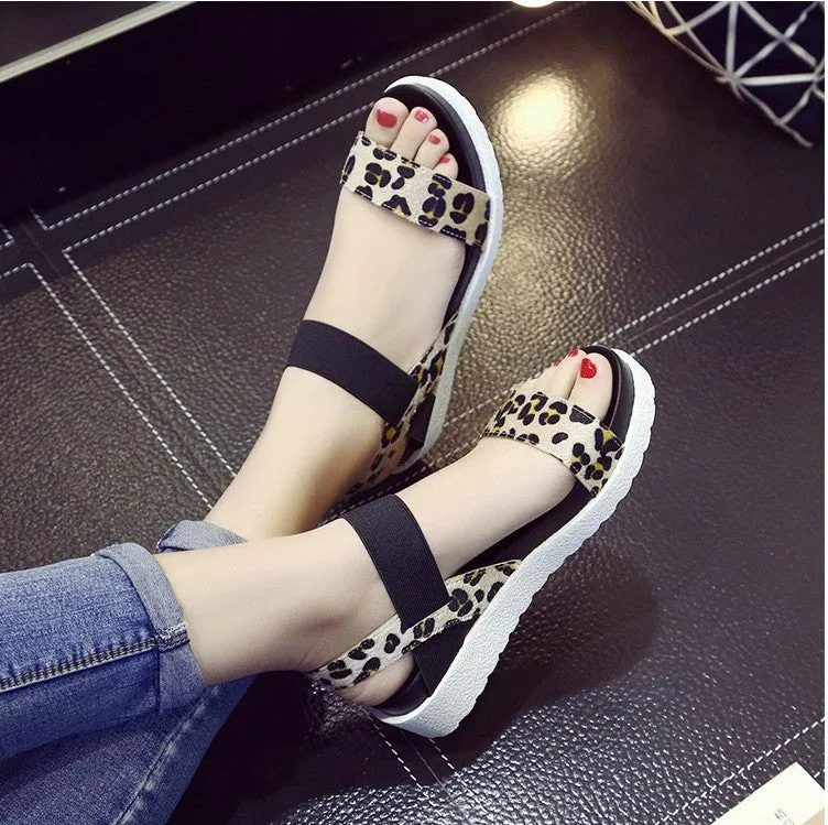 Elastic wedge sandals - Women's shoes