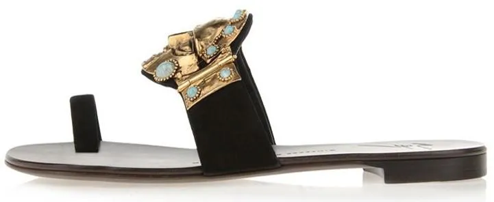 Embellished Tribal Sandals in Brown or Black