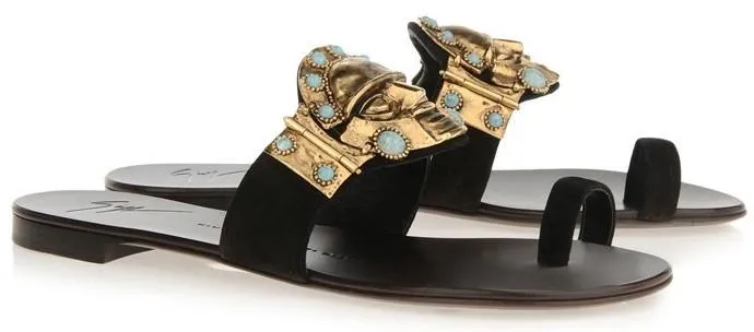 Embellished Tribal Sandals in Brown or Black