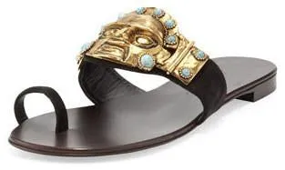 Embellished Tribal Sandals in Brown or Black