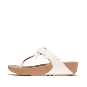 Fitflop Lulu Folded Knot Leather Toe-Post Sandals Urban White