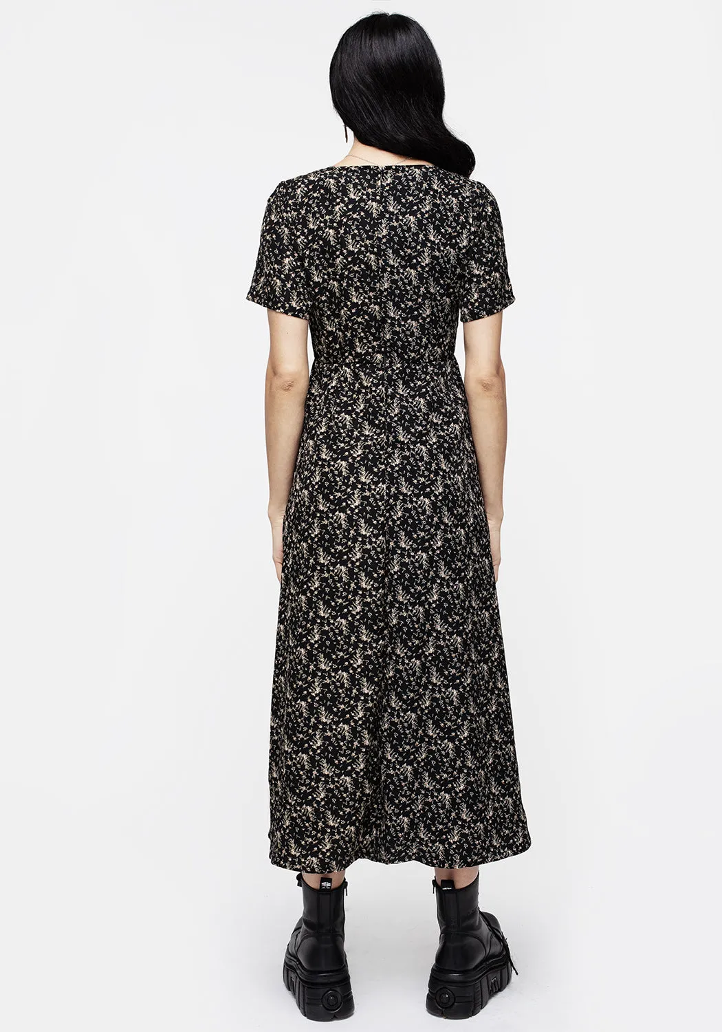 Gardenia Print Split Midaxi Dress