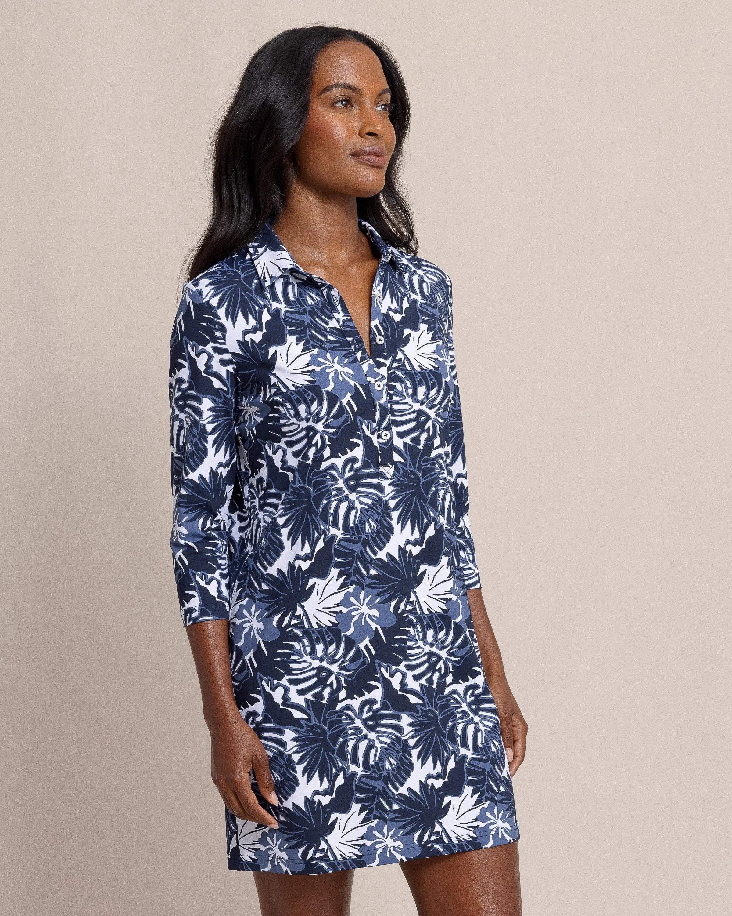 Ginny Grand Palms Printed Performance Dress