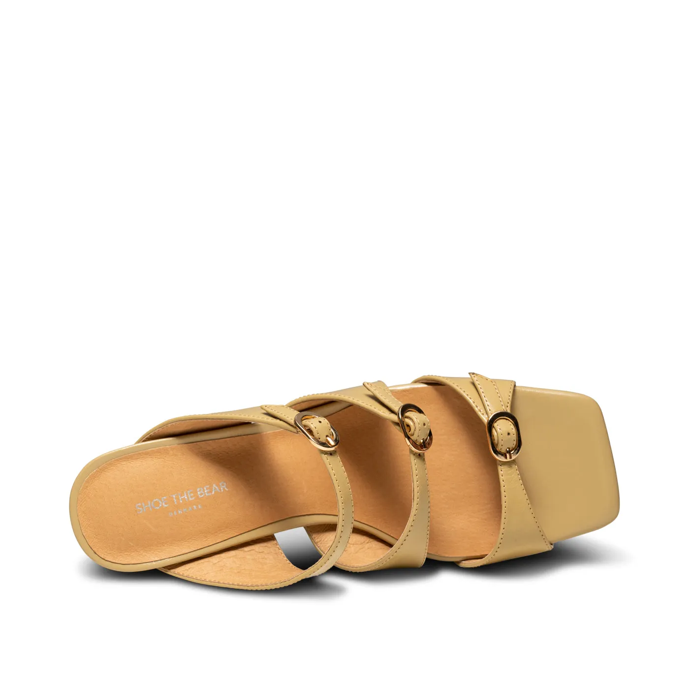 Hanna buckle mule leather - BEIGE