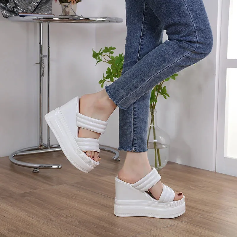 Hnzxzm Fashionable 15cm High Heel Sandals Summer Shoes Platform Slippers Women Open Toe Wedges