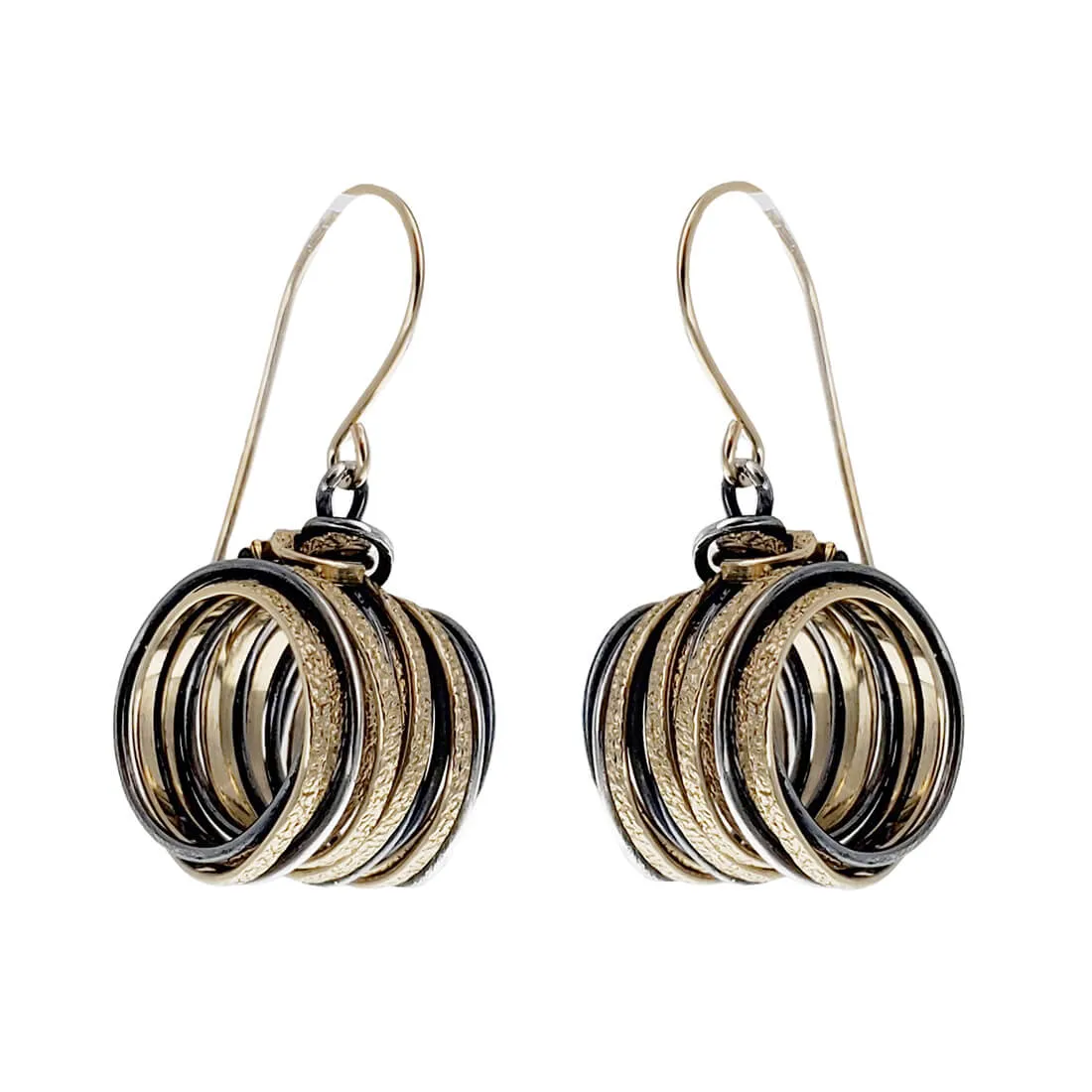 Israeli Interwoven Gold Silver Dynamic Strands Earrings