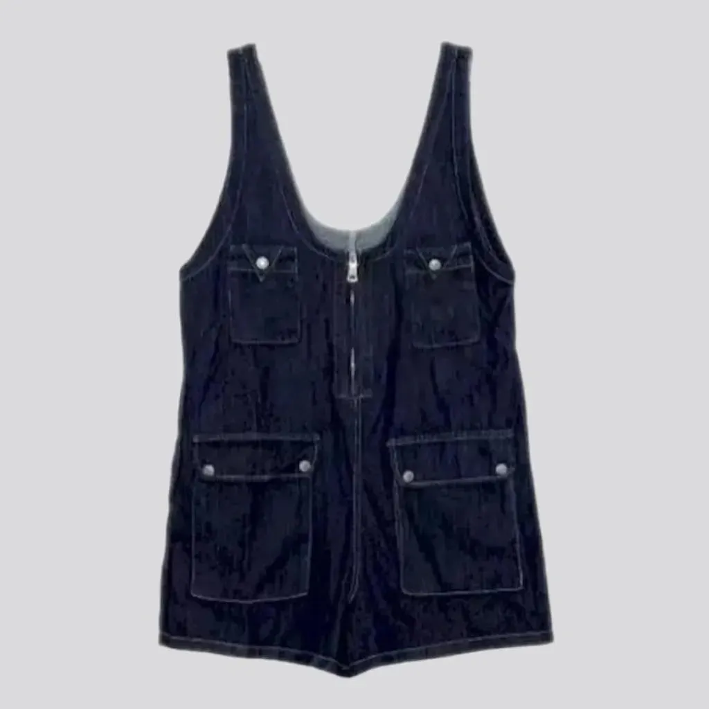 Jean overall shorts for women