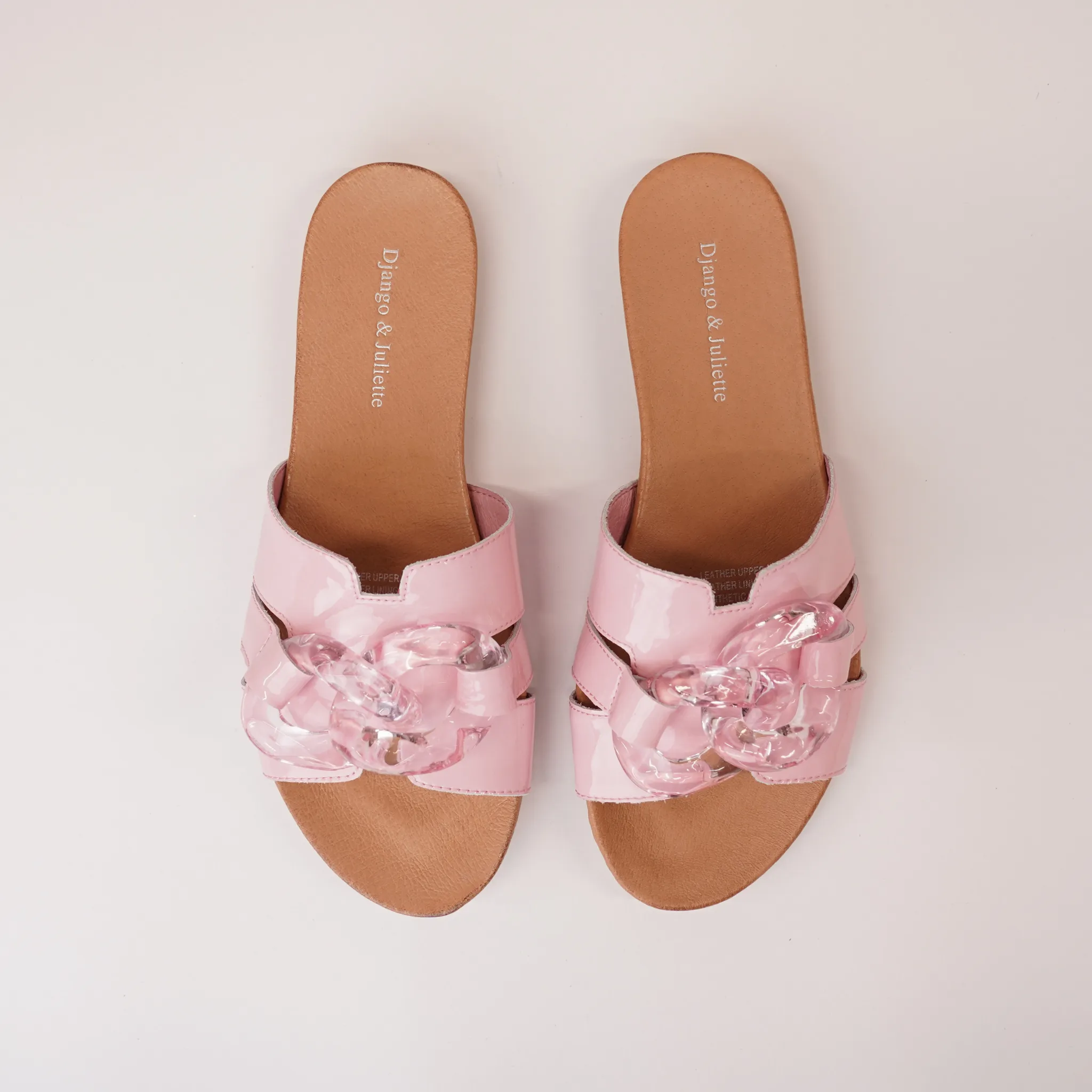 Jovie Pink Patent Leather Slides