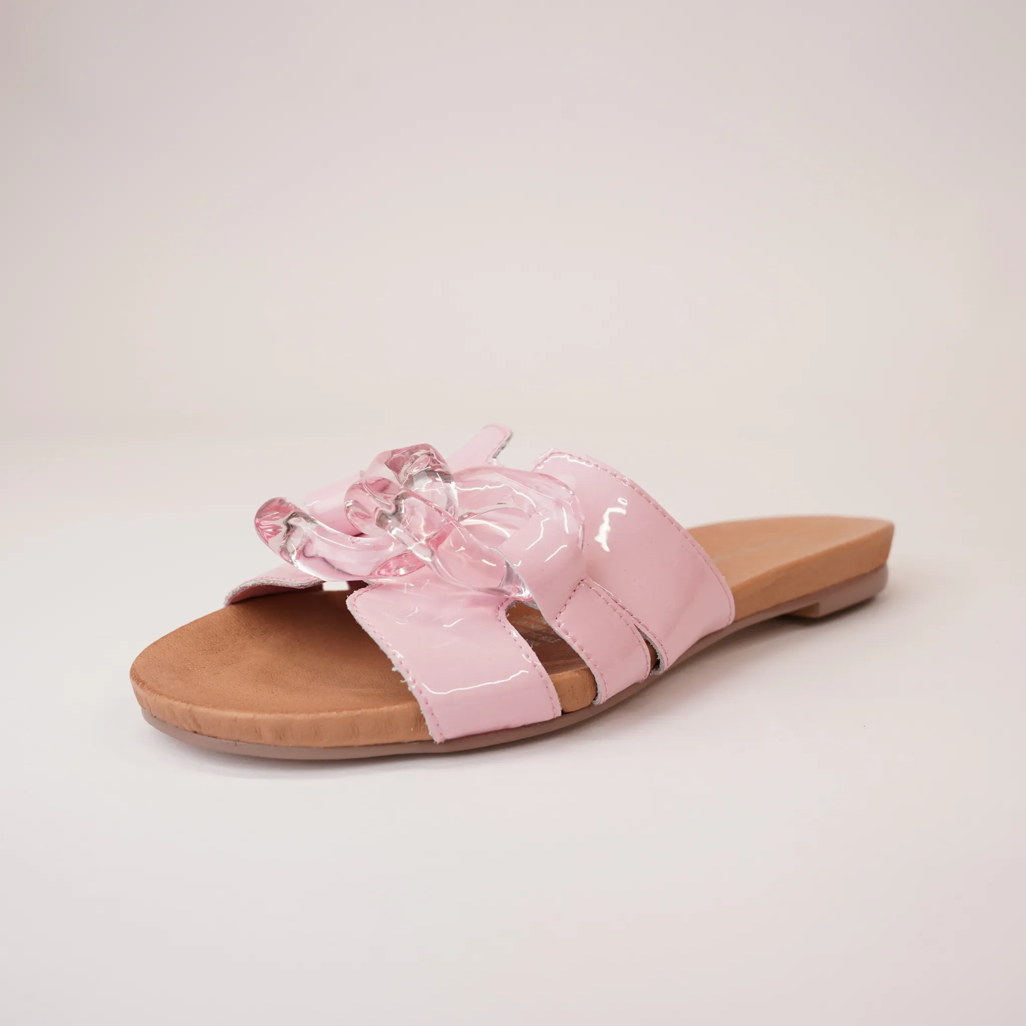 Jovie Pink Patent Leather Slides