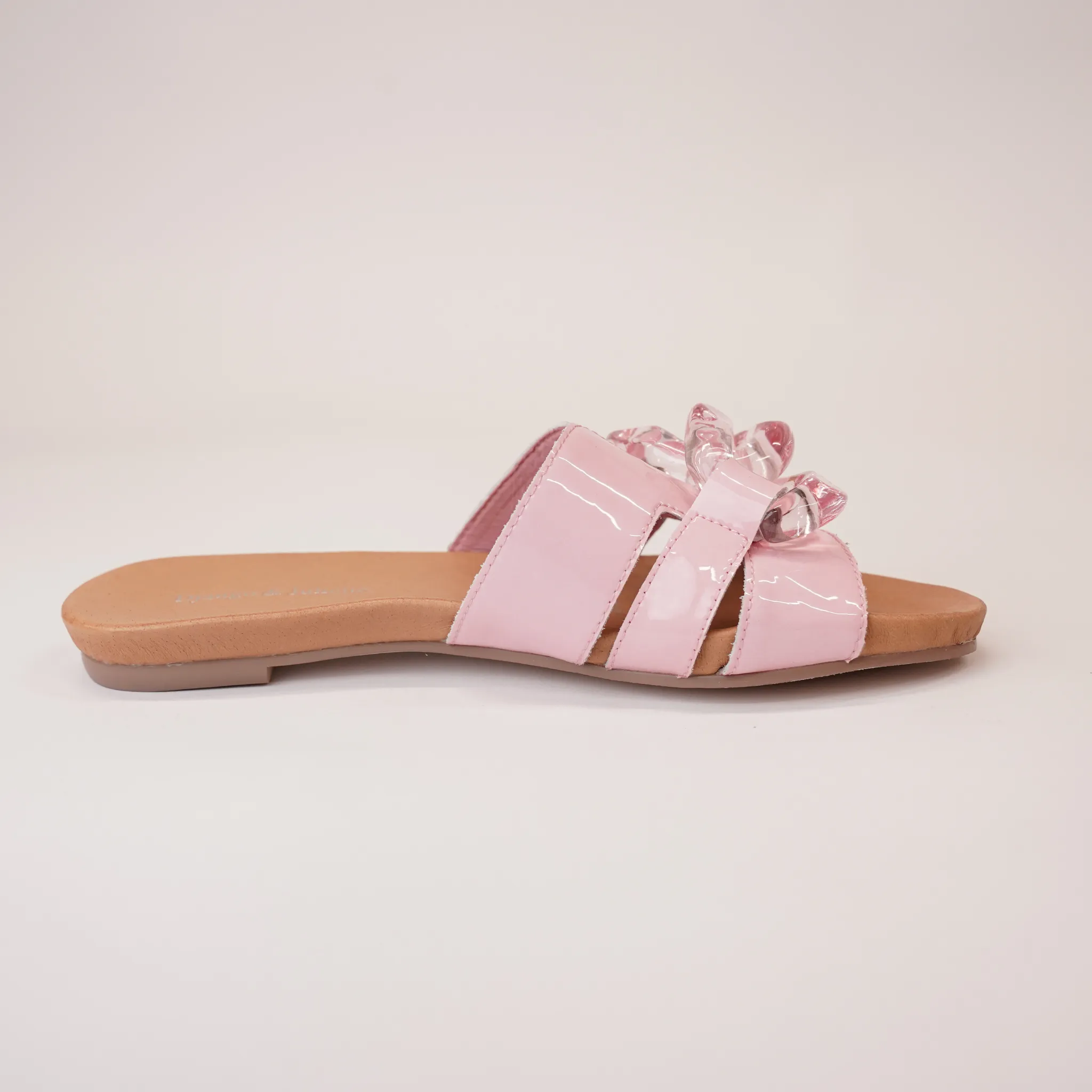 Jovie Pink Patent Leather Slides