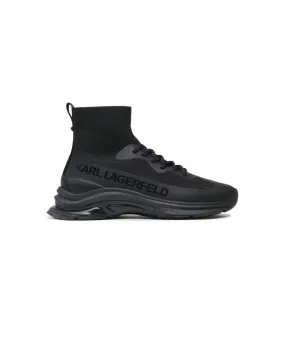 KARL LAGERFELD LUX FINESSE HI PULL ON RUNNER TRAINERS IN BLACK